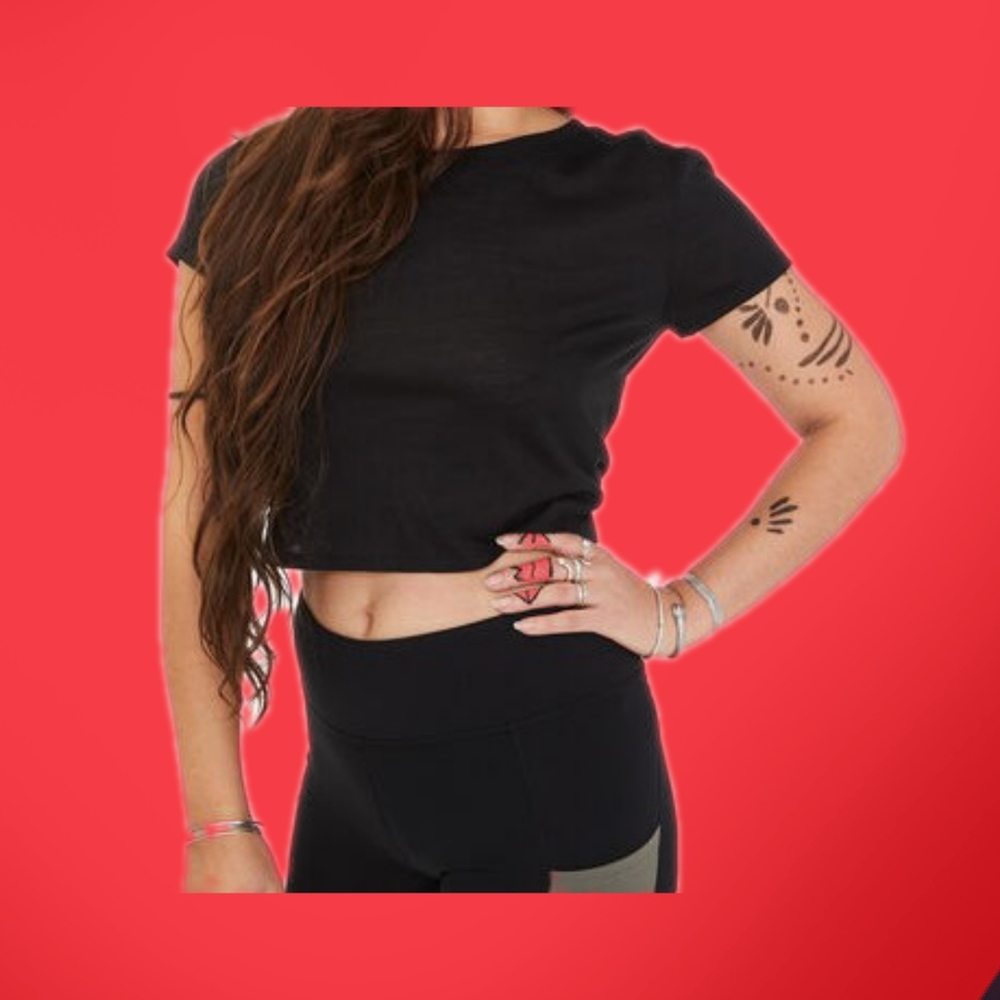 Aeropostale-Tie-Back Cropped Tee